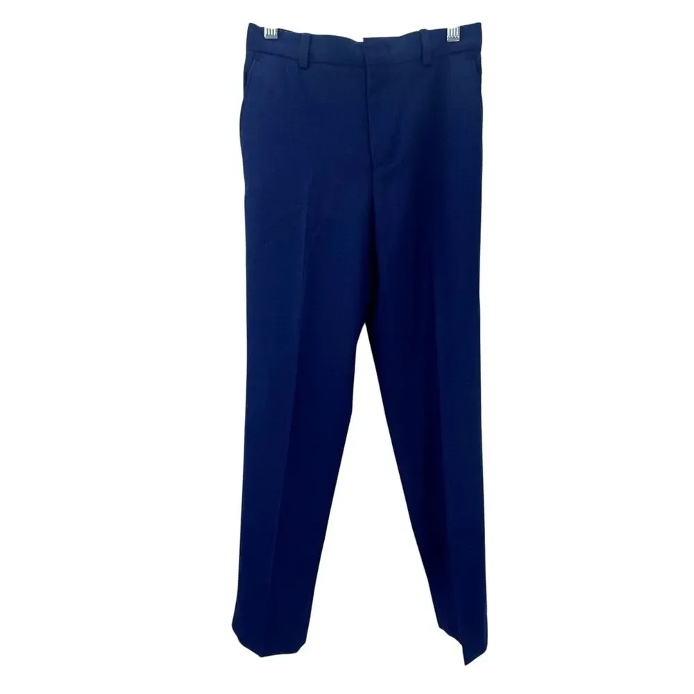 Lauren Ralph Lauren Boy's Plaid UltraFlex Classic Fit Dress Pants Navy Size 10R